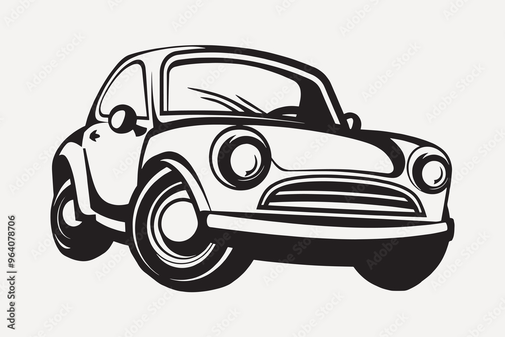 Obraz premium Vintage cartoon car illustration