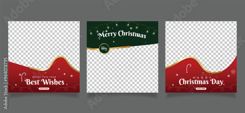 merry christmas sale social media web banner instagram post template 