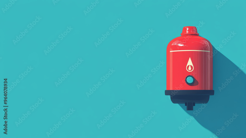 Emergency fire alarm with alert design in flat style, featuring red color scheme and simple icon. Emergency fire alarm with alert design in flat style, featuring red color scheme and simple icon.