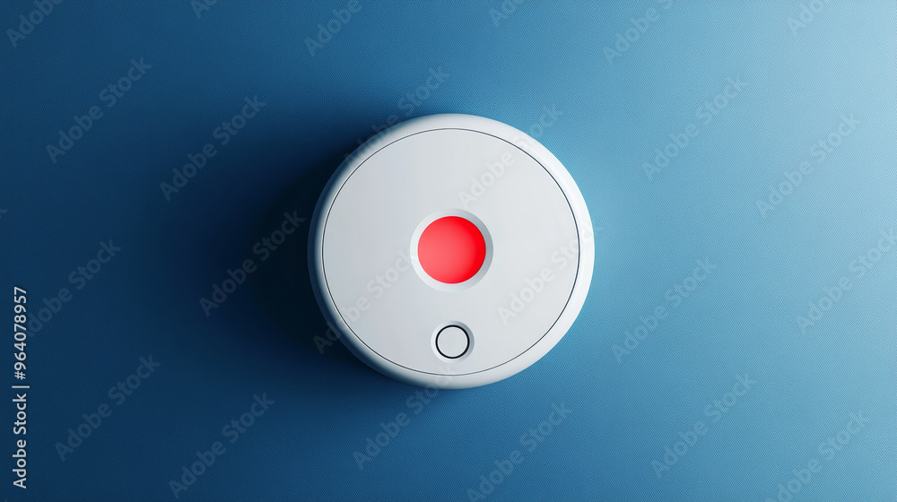 Modern dual sensor fire detector with flat design and red indicator light Modern dual sensor fire detector with flat design and red indicator light