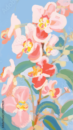 Vibrant abstract floral painting