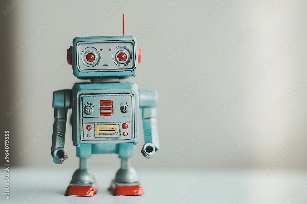 Fototapeta premium blue toy mini robot