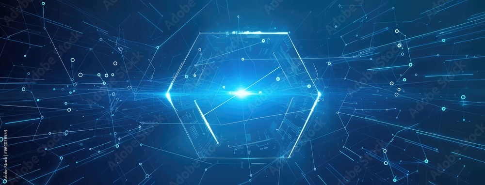 Abstract Futuristic Network with Hexagonal Elements Abstract Futuristic Network with Hexagonal Elements