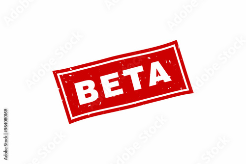 Beta stamp, Beta red square stamp.