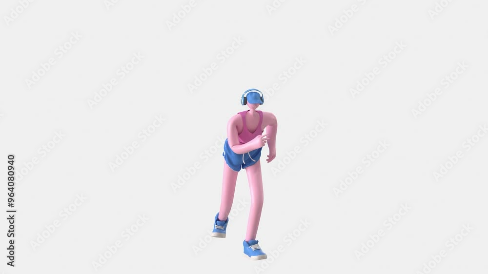 3D rendering of a fun dancing character on a white background.
3D rendering of a fun dancing character on a white background.