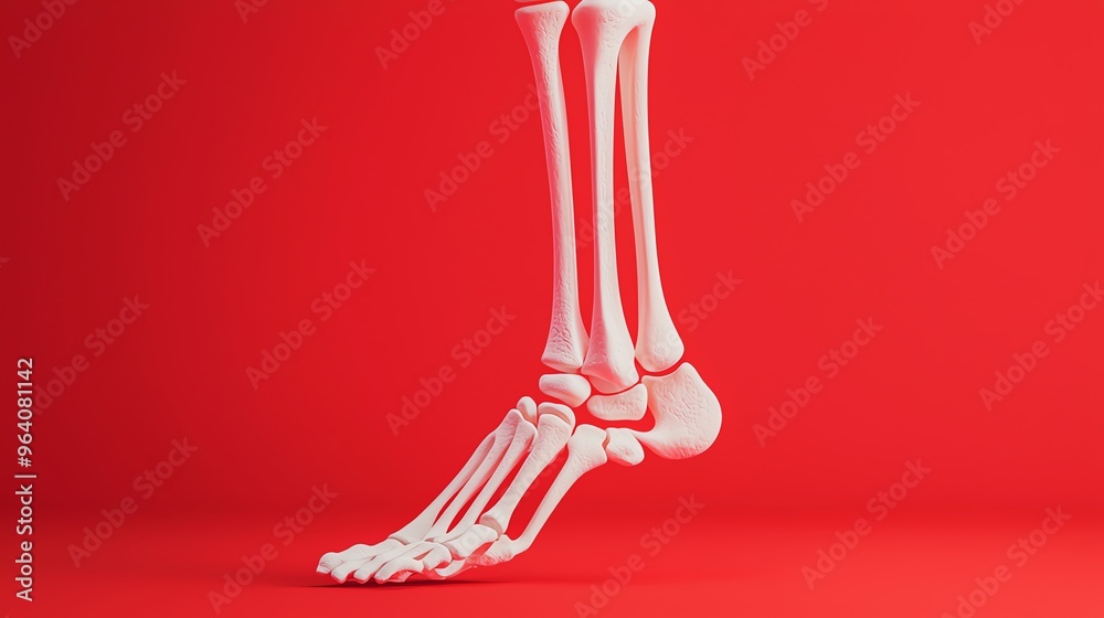 Detailed human foot, arch and bones, 3D illustration Detailed human foot, arch and bones, 3D illustration