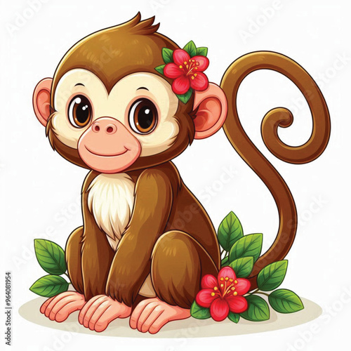 Cute Monkey Vector Cartoon illustration