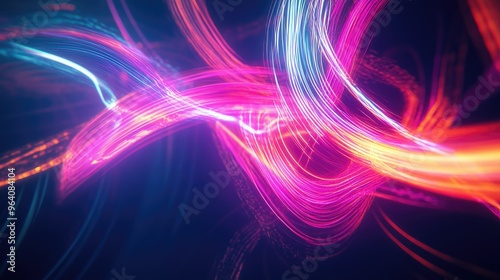 Neon abstract patterns pulsating with energy