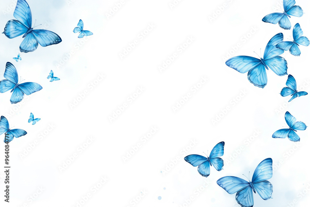 watercolor butterflies in white background.generative AI watercolor butterflies in white background.generative AI