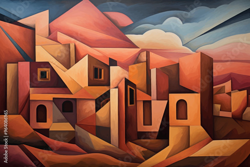 Abstract geometric desert landscape