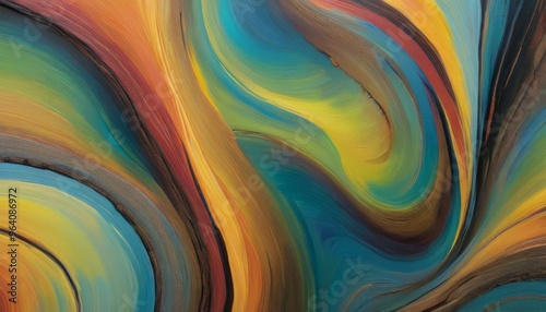 An abstract image featuring swirling patterns of vibrant colors, blending seamlessly to create a mesmerizing and dynamic visual. Ideal for backgrounds, art projects, and creative designs.. AI