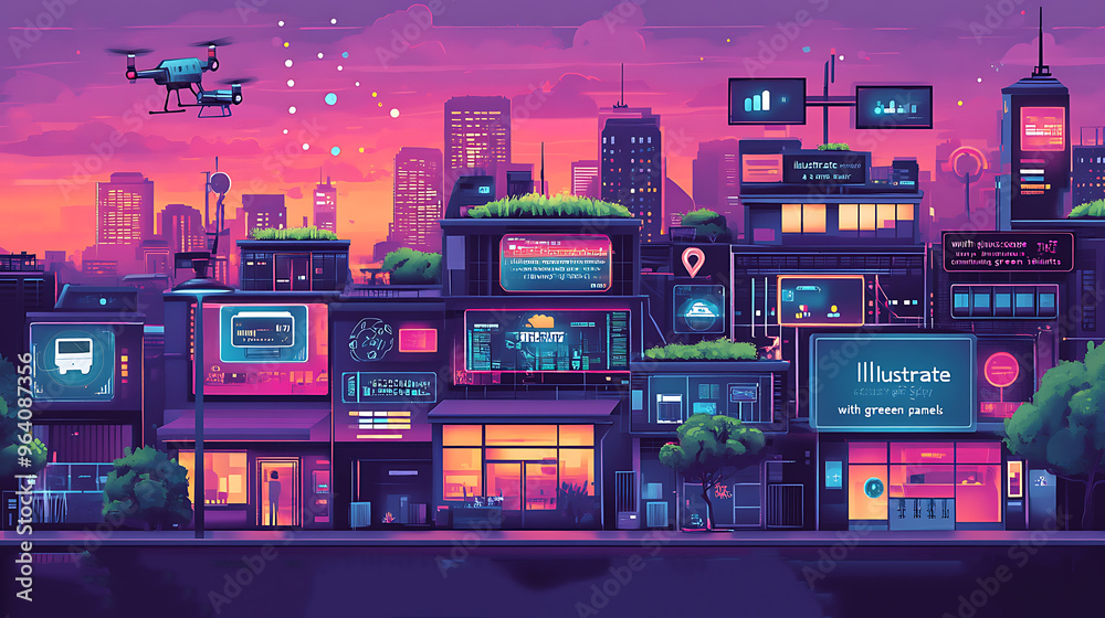 Obraz premium Smart City Infrastructure background