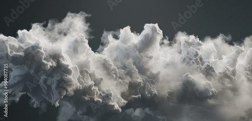 Billowing Smoke Plumes Against Dark Sky photo