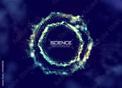 Biology medical cell. Scientific research concept. Futuristic innovation technology. Vector illustration.