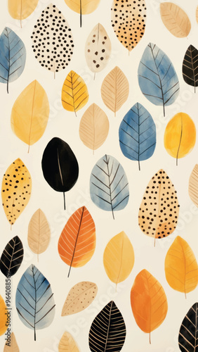 Colorful autumn leaves pattern