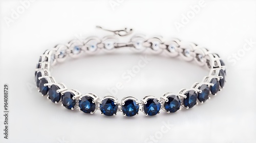 Blue Sapphire Bracelet Jewelry White Background