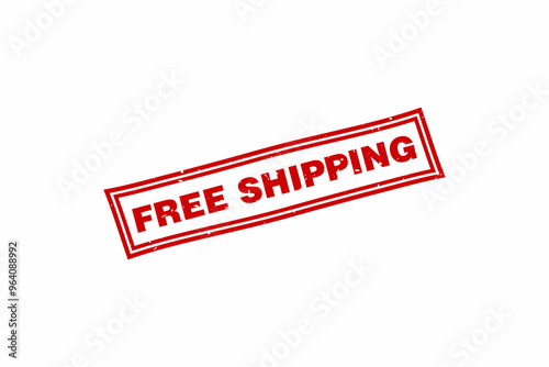 Free shipping stamp, Free shipping red square stamp.