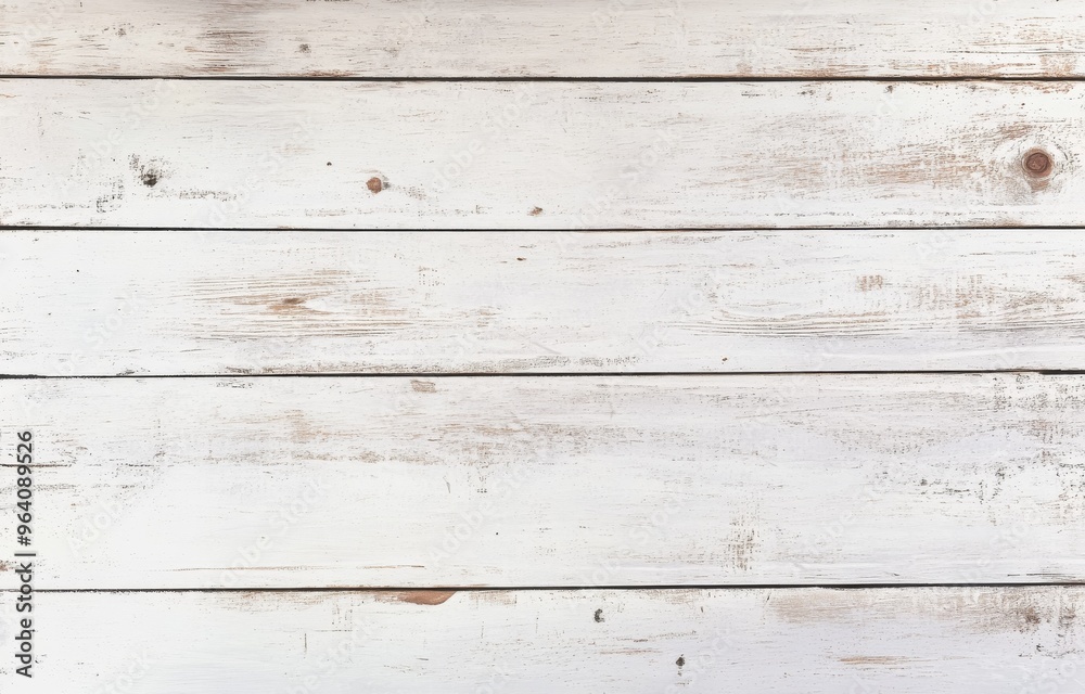Naklejka premium Distressed White Shiplap Background with Weathered Wood Texture in Light Brown Tones, Rustic Farmhouse Style, Featuring Painted and Weathered Appearance