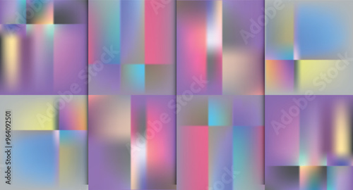 Abstract geometric pattern background for brochure cover design. Blue, yellow, red, orange, pink and green vector banner template 