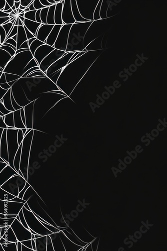 Dark Spider Webs on Black Background photo