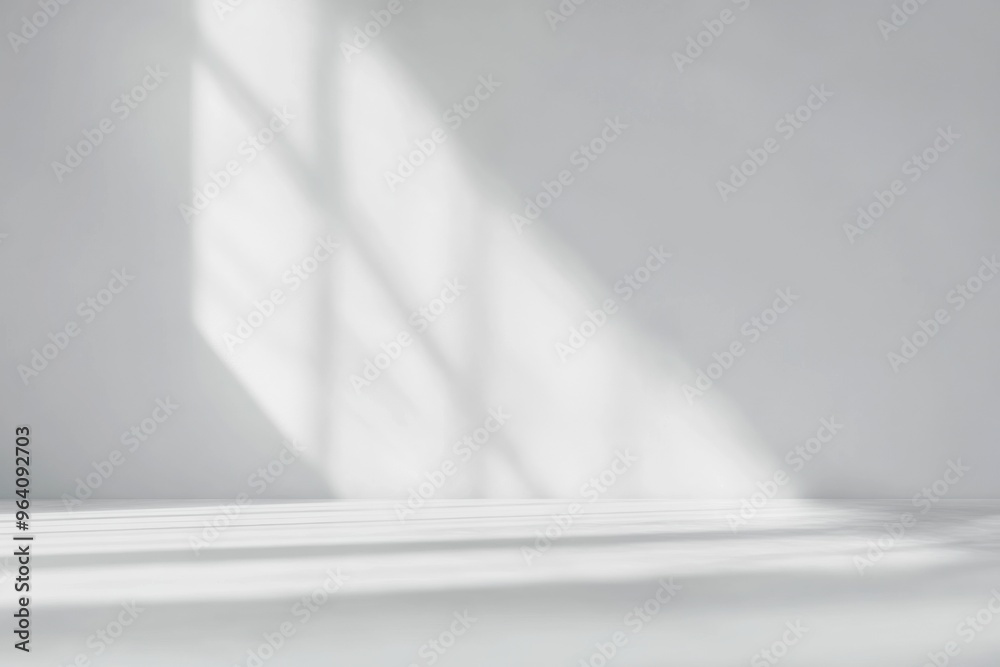 Minimalist White Background with Soft Light and Long Shadows, Empty Space for Product Display or Advertising Design Minimalist White Background with Soft Light and Long Shadows, Empty Space for Product Display or Advertising Design