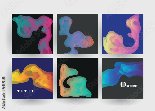 Abstract geometric pattern background for brochure cover design. Blue, yellow, red, orange, pink and green vector banner template	
