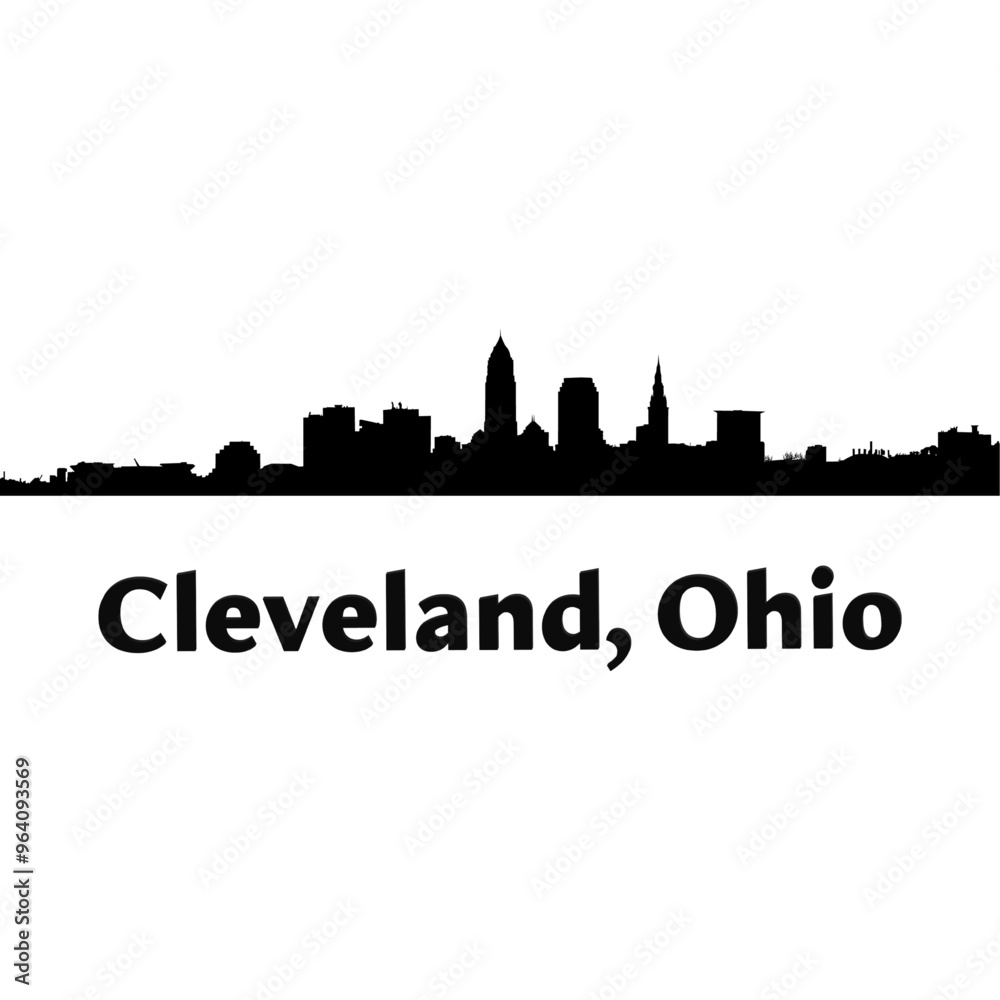 Obraz premium Cleveland Ohio skyline in silhouette