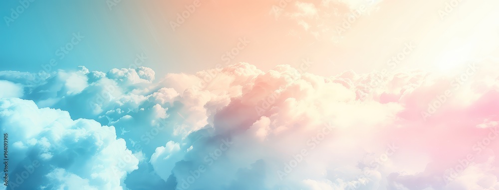 Serene Cloudscape with Colorful Sunset Hues Serene Cloudscape with Colorful Sunset Hues