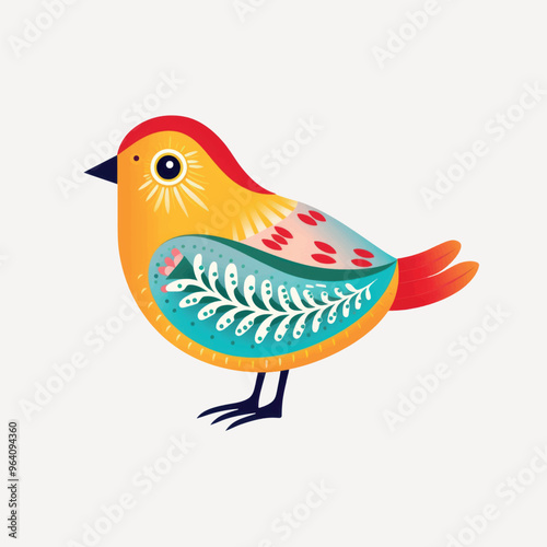 Colorful bird illustration design