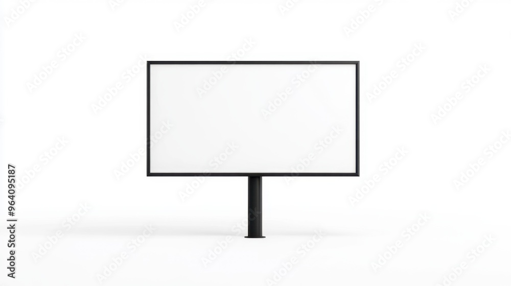 Blank 3D billboard on a white background, ideal for advertising mockups and promotional designs. Blank 3D billboard on a white background, ideal for advertising mockups and promotional designs.