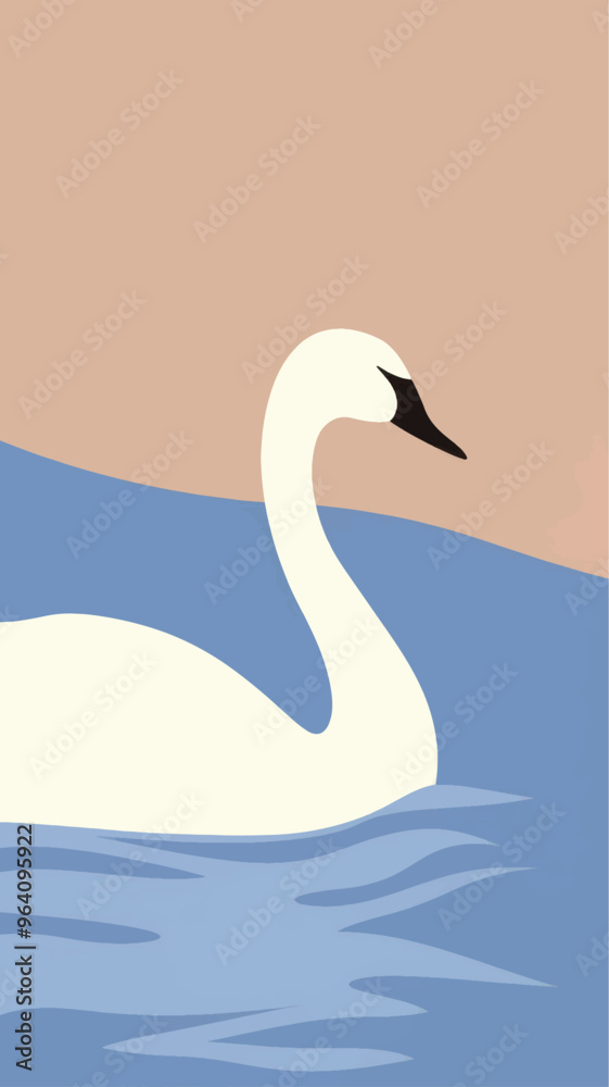 Elegant swan minimalist illustration Elegant swan minimalist illustration
