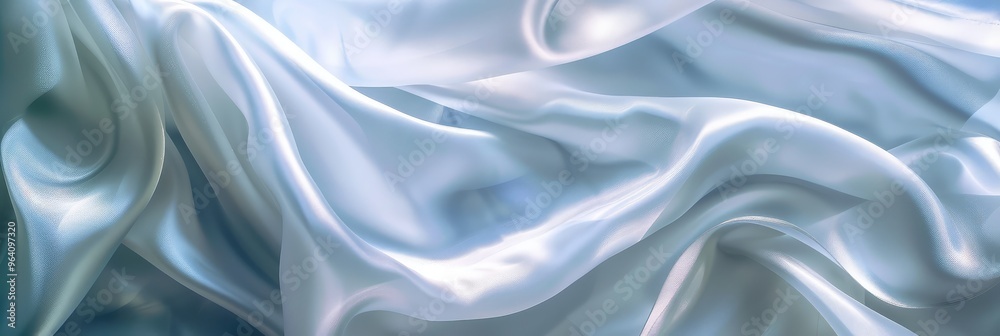 Elegant Blue Satin Fabric with Wave Texture Elegant Blue Satin Fabric with Wave Texture