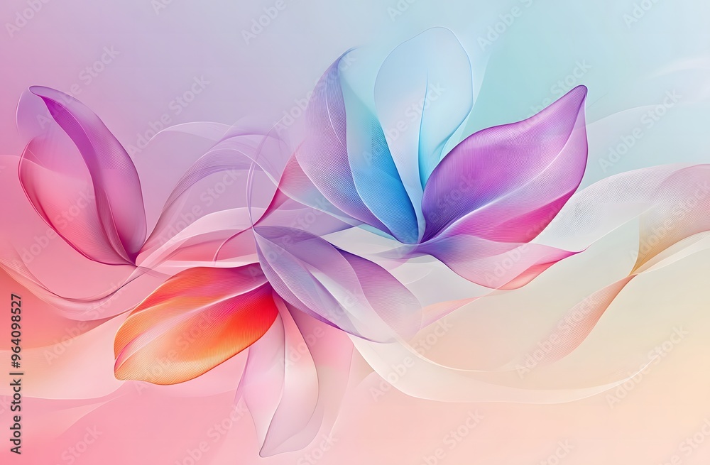 Abstract shapes in motion, with pink and blue colors Abstract shapes in motion, with pink and blue colors