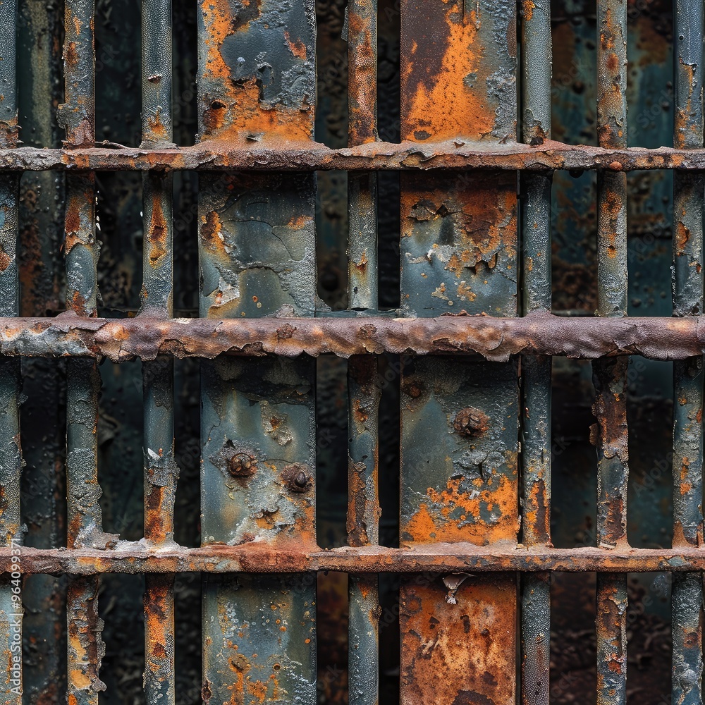 Weathered Rusty Metal Grid Pattern Weathered Rusty Metal Grid Pattern