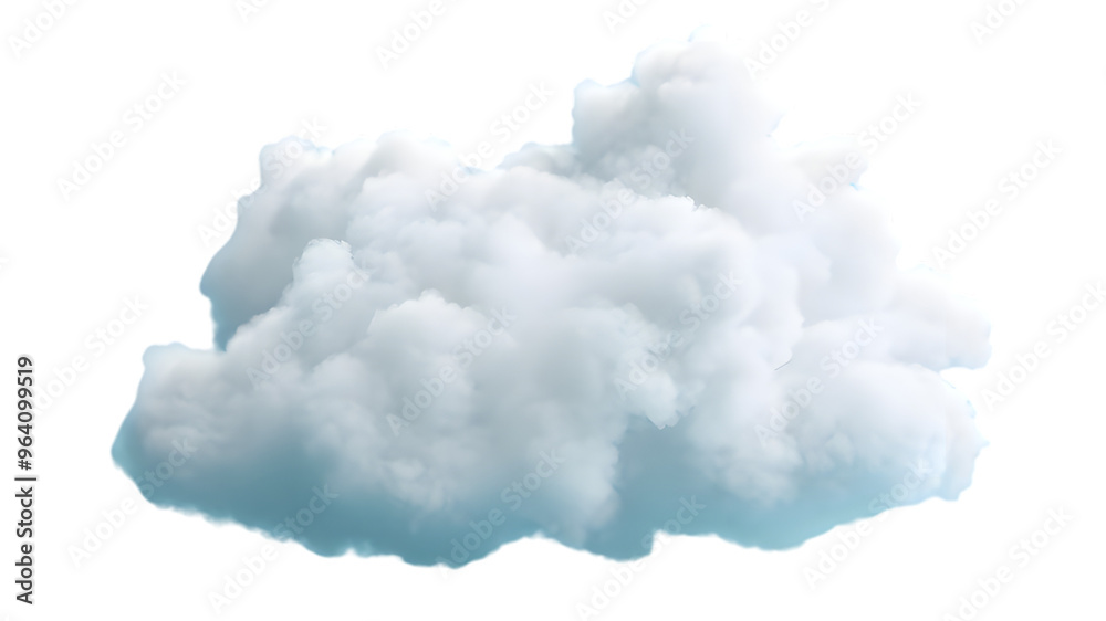 Obraz premium White soft cloud isolated on transparent background