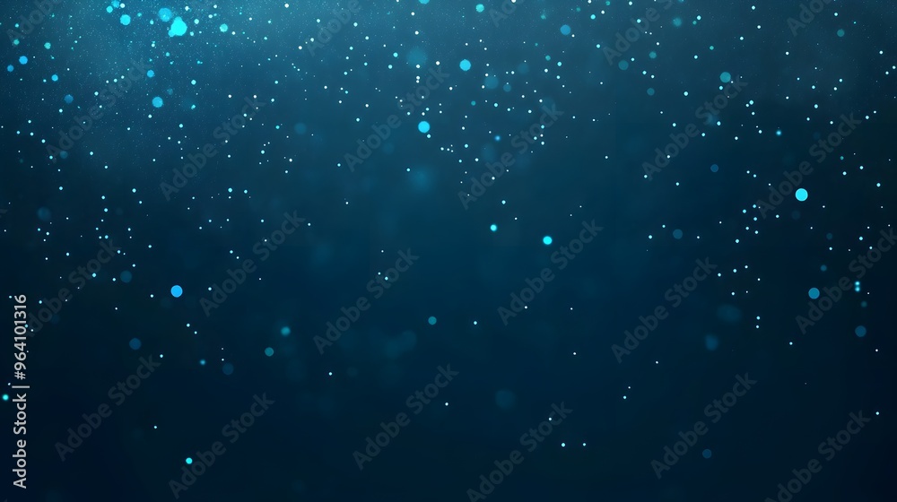 Obraz premium Abstract Blue Bokeh Background with Glowing Lights