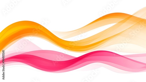 Abstract Pink and Orange Waves Background