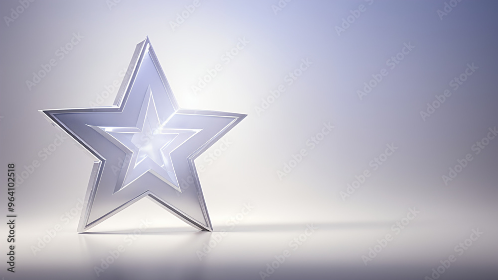 Obraz premium silver star on blue background