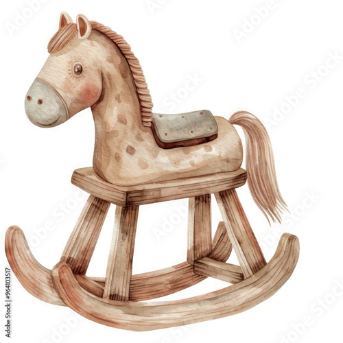 Vintage wooden rocking horse toy