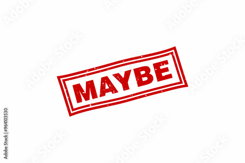 Maybe red square grunge stamp vector illustration