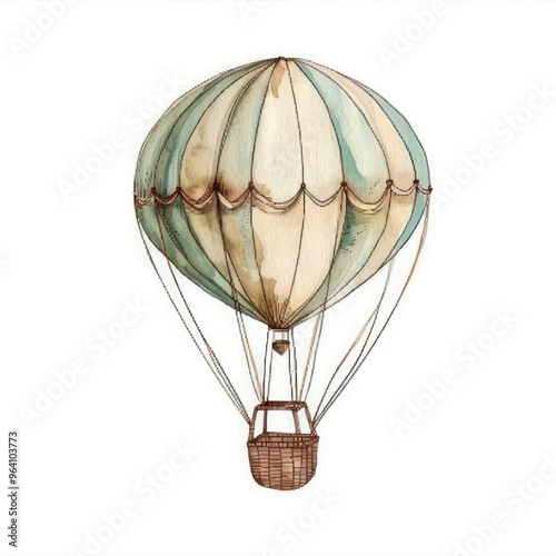 Vintage hot air balloon illustration