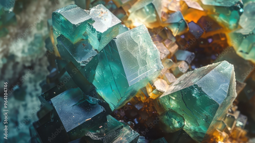 Vibrant Crystal Formation Close-Up Vibrant Crystal Formation Close-Up
