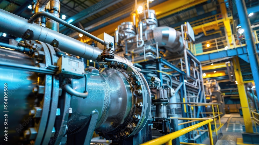 Modern Industrial Facility with Complex Machinery Modern Industrial Facility with Complex Machinery