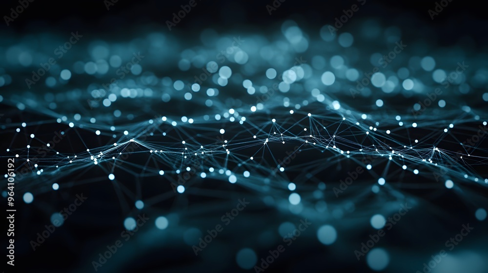 Abstract Blue Network Digital Connection Technology Background