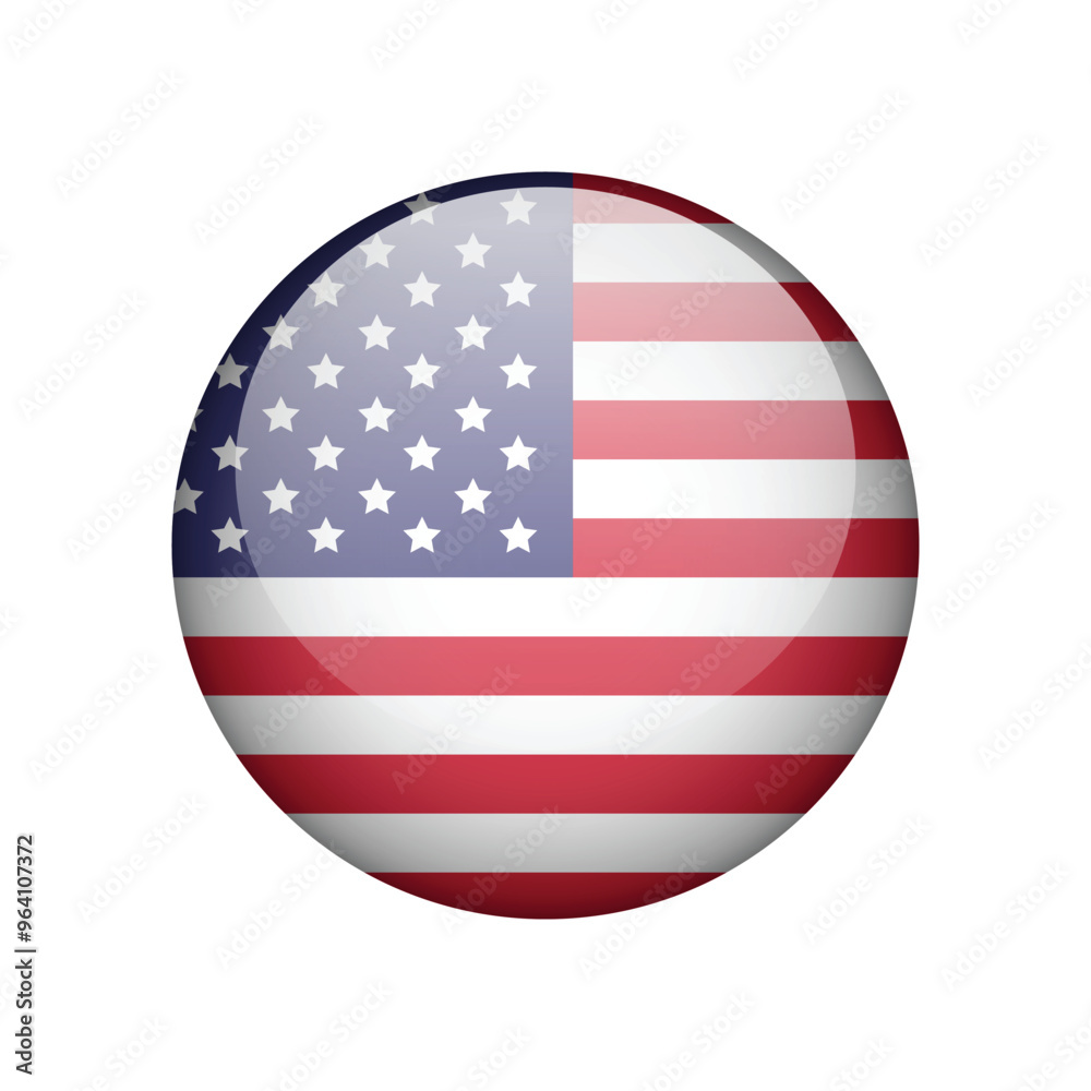 Flag of America. Round icon vector Flag of America. Round icon vector