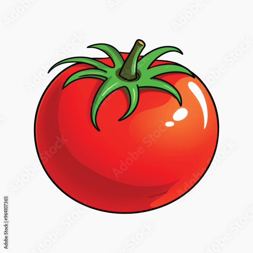 Vibrant cartoon tomato illustration