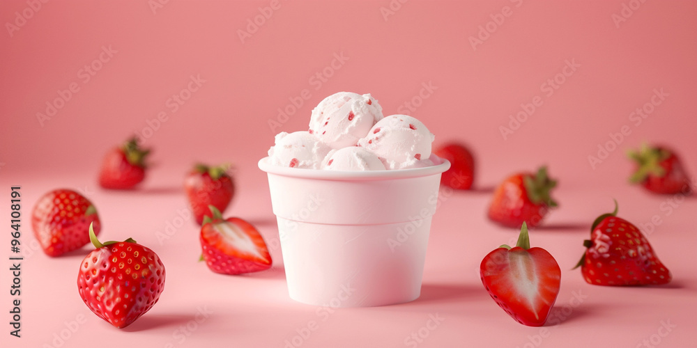 Strawberry ice cream close up Selective focus and shallow depth of field
Strawberry ice cream close up Selective focus and shallow depth of field