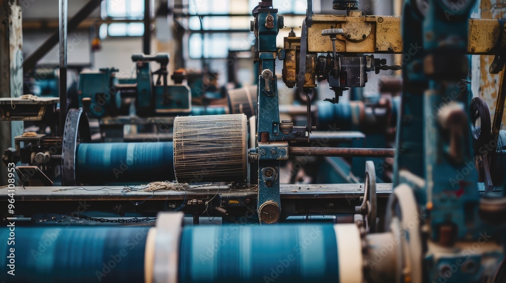 Industrial Textile Machinery in Operation Industrial Textile Machinery in Operation