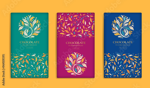 Luxury packaging design of chocolate bars. Vintage vector ornament template. Elegant, classic elements. Great for food, drink and other package types. Can be used for background and wallpaper.