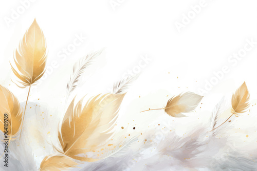 Elegant golden feather background